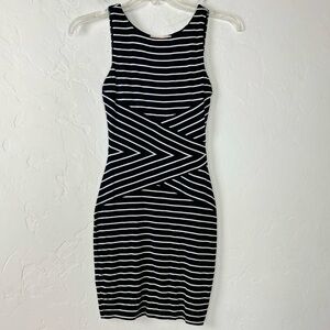 Philosophy Republic Dress Fitted Bodycon Sundress Navy Blue Stripedโ White Lined